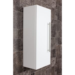 Meuble blanc rangement WC suspendu