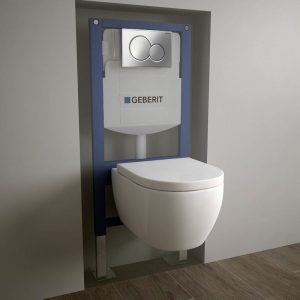 WC suspendu Geberit : bâti-support Geberit avec cuvette