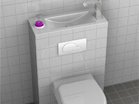 WiCi Bati 2012 Design 1, lave-mains intégré sur WC suspendu