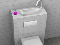 WiCi Bati 2012 Design 2, lave-mains intégré sur WC suspendu