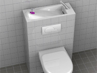WiCi Bati 2012 Design 3, lave-mains intégré sur WC suspendu