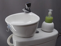 Kit lavabo WiCi Mini adaptable sur WC, 4 sur 6