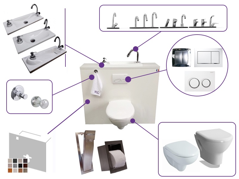Configuration de WC avec lave mains intégré WiCi Concept