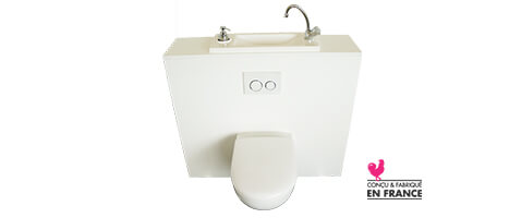 WiCi Bati, WC suspendu Geberit avec grand lave-mains intégré