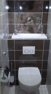 WC suspendu avec vasque lave-mains