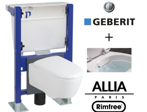 Pack WC suspendu bâti universel GEBERIT avec cuvette Rimfree sans bride