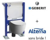 Pack WC suspendu bâti universel GEBERIT avec cuvette sans bride Alterna Daily O