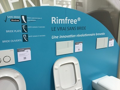 Exposition des cuvette sans bride Rimfree ® de Allia