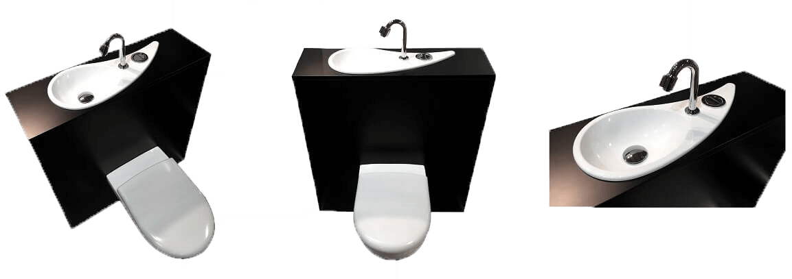 WiCi Free Flush, WC suspendu Geberit avec lave-mains design intégré