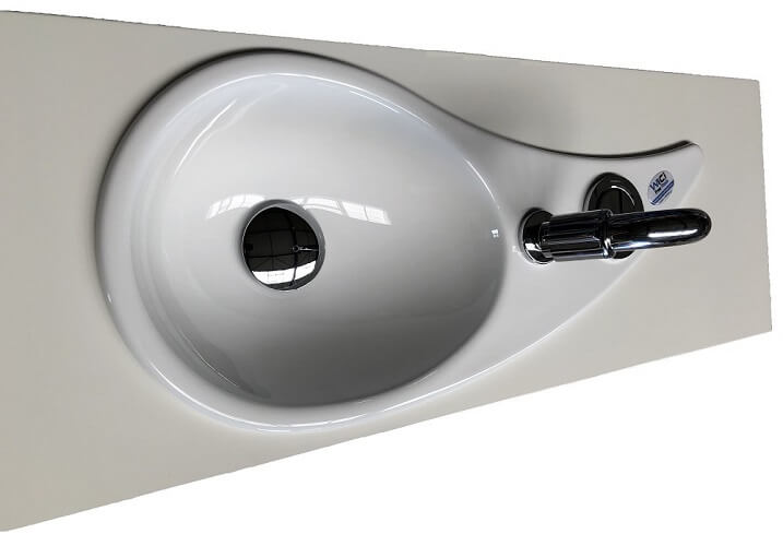 Vasque lave-mains design goutte d'eau WiCi Free Flush