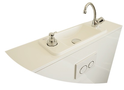 WiCi Next, lave-mains compact intégré sur WC suspendu Geberit