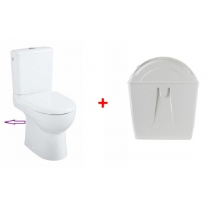 Rotary toilet flush with compact toilet bowl