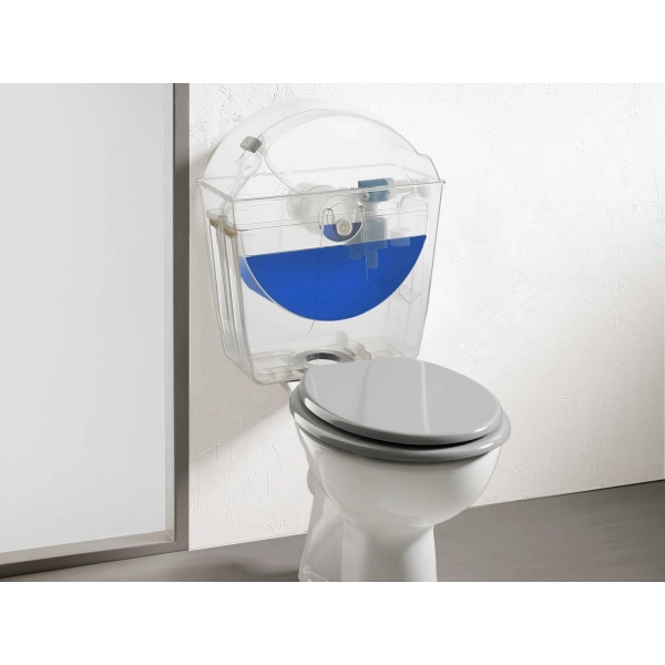 Réservoir universel attenant avec cuvette WC compacte
