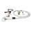 White chrome bidet sprayer for wall mounted toilets