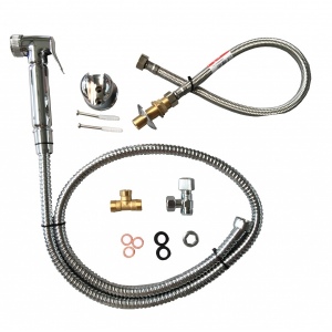 Douchette hygiène metal chrome pour WC suspendu