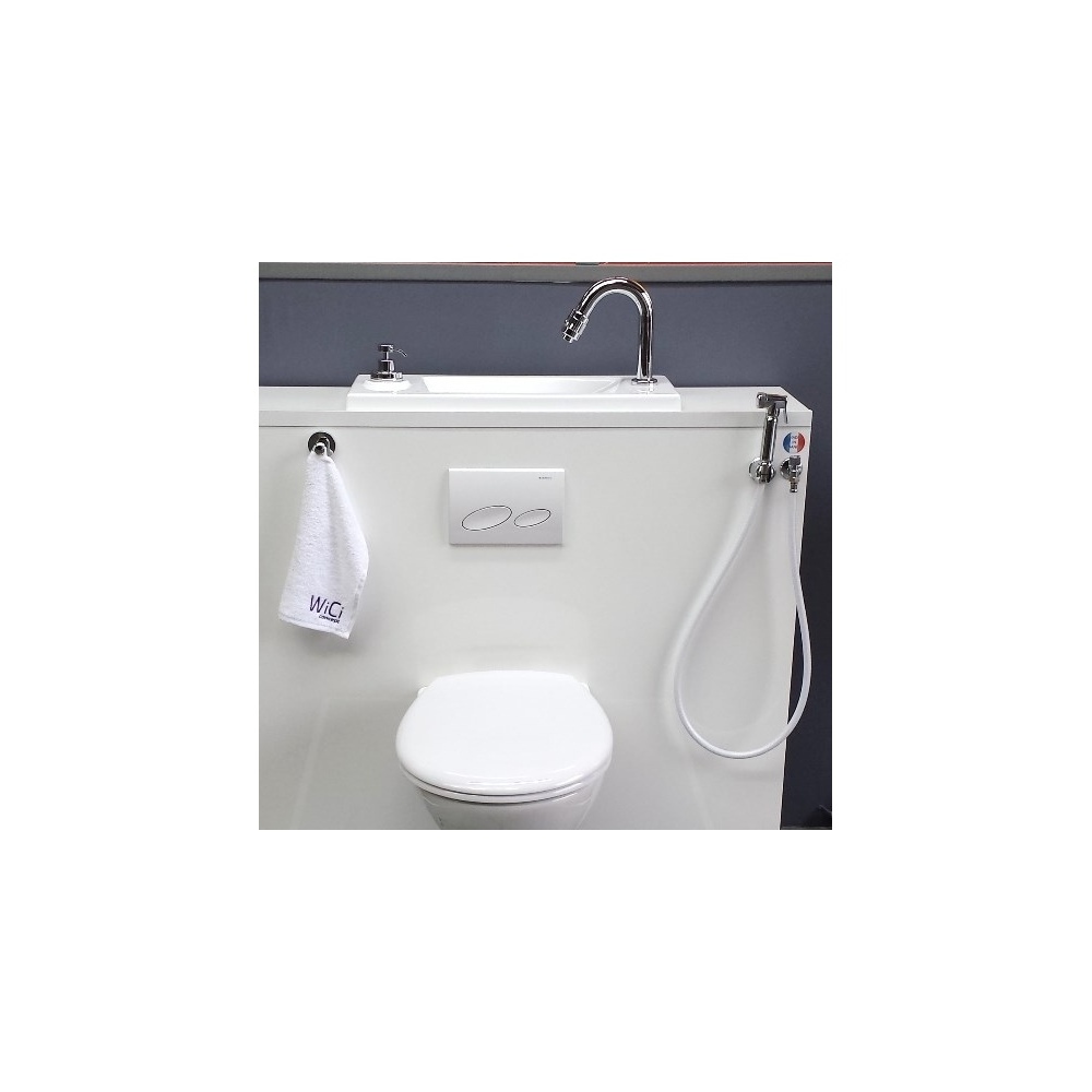 Kit Hygiène Douchette de WC / Bidet Encastré Chrome IMEX GENOVA RDG053