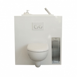 Porte-balais de toilette suspendu en acier inoxydable poli de la collection  'Logic' par Cosmic