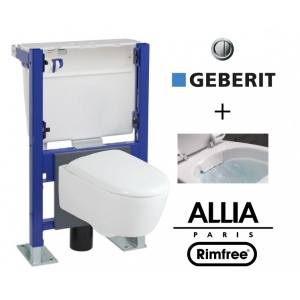 Geberit wall frame and Allia Lovely Rimfree toilet bowl