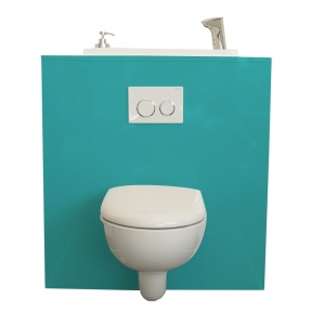 WC suspendu Geberit avec lave-main intégré WiCi Bati, modèle Lagoon