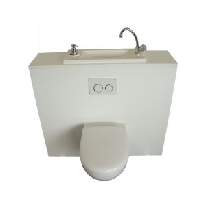 Geberit wall-hung toilet with large hand washbasin - standard configuration