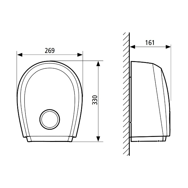 Compact Hot Air Hand Dryer WHT Clage WiCi Concept