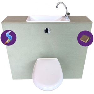 WiCi First, affordable hand-wash basin incorporated in wall-hung toilet