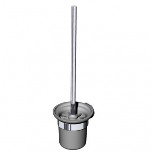 Stainless steel and glassware toilet brush holder