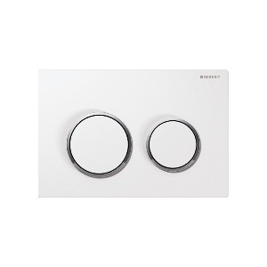 White/Bright chrome Geberit OMEGA 20 flush control plate