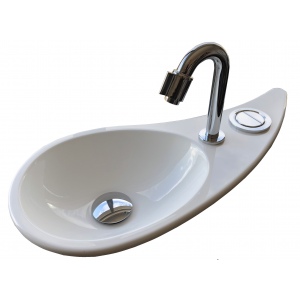 Vasque lave-mains en goutte d'eau WiCi Free Flush