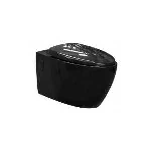 Cuvette WC suspendu design de couleur noire avec abattant noir