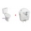 Universal toilet tank with toilet pack with horizontal outlet