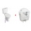 Water-saving toilet tank with toilet pack, vertical outlet