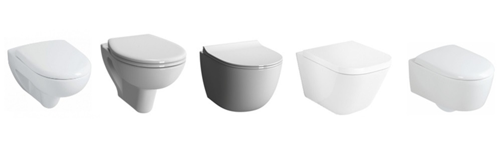 Wall mounted toilet bowls