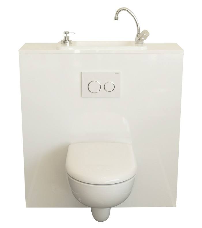 WC suspendu avec lave-mains compact WiCi Next blanc 1