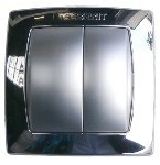 PNEUMATIQUE boutons carrés : chrome brillant / chrome mat