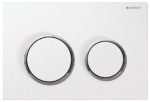 MECA round buttons : white / glossy chrome