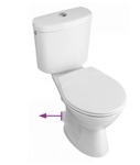 Mit Gustavsberg WC-Set, Becken mit horizontalem Abfluss