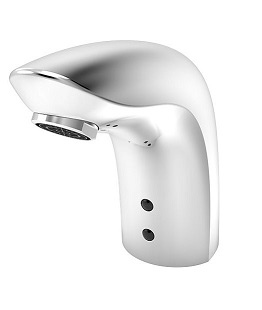 Automatic boomerang design sensor tap, by HANSA